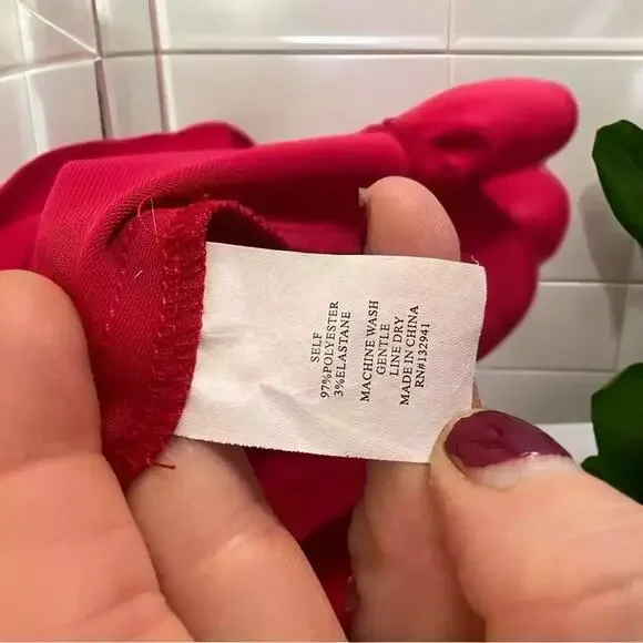 NWT - Amanda Uprichard Red Ruffle Shift Dress Size: L - Picture 7 of 8